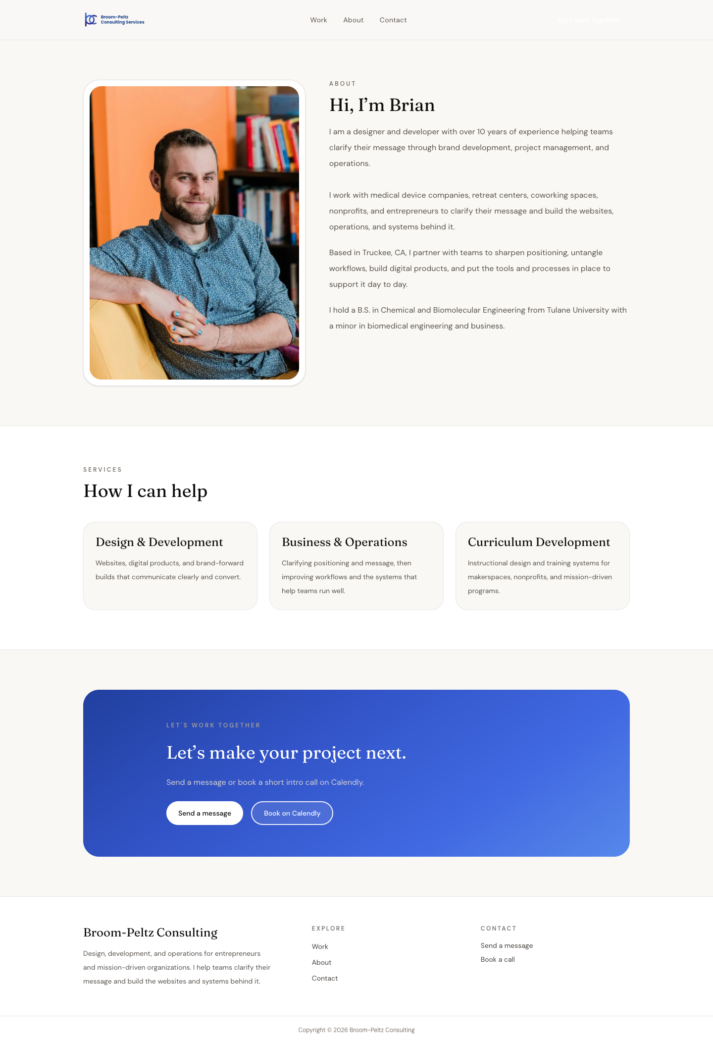 Broom-Peltz Consulting: about desktop