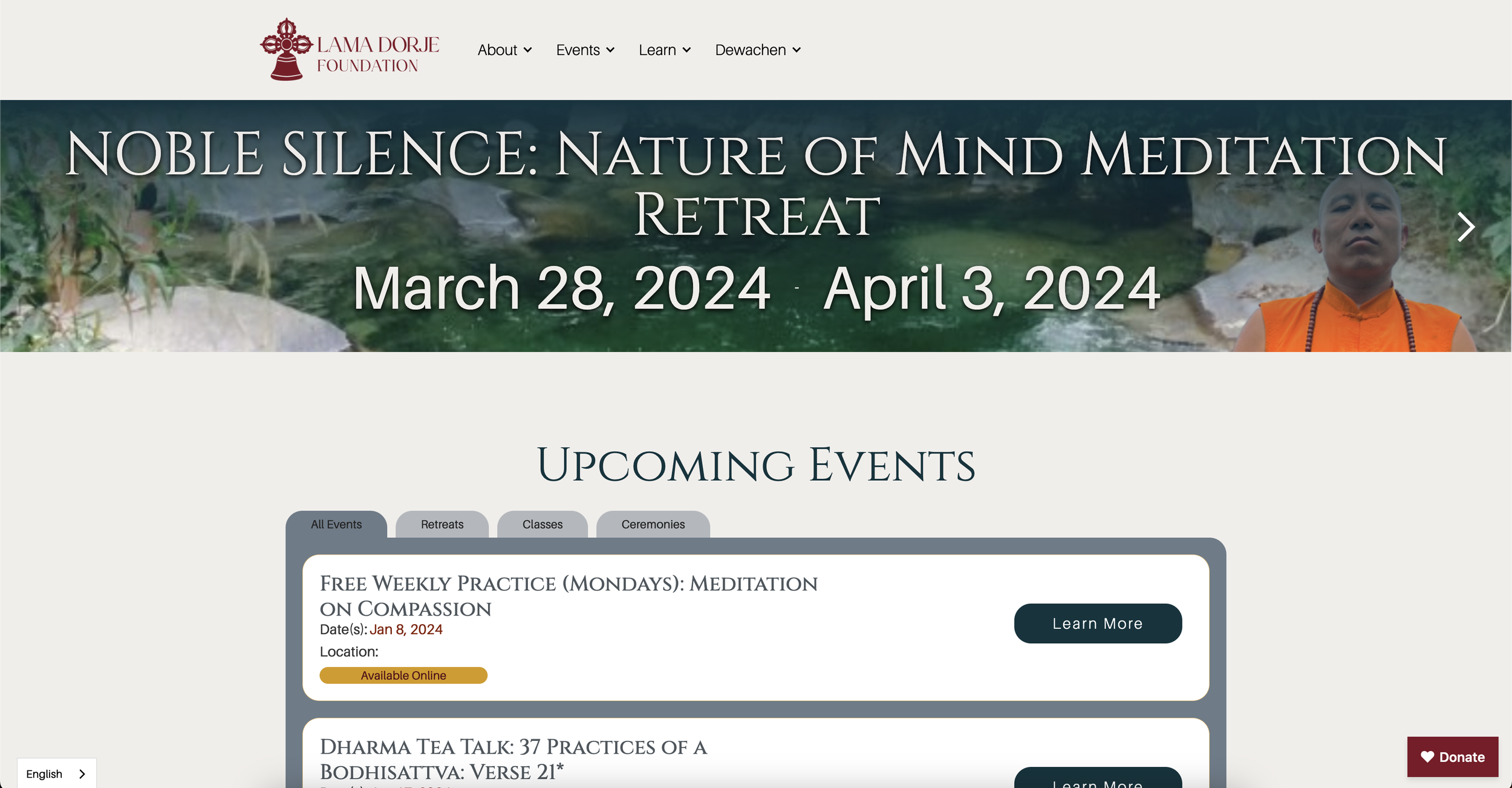Lama Dorje Foundation: project screenshot